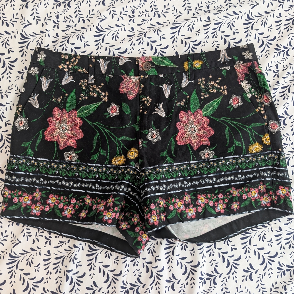 Old Navy Black Floral Shorts